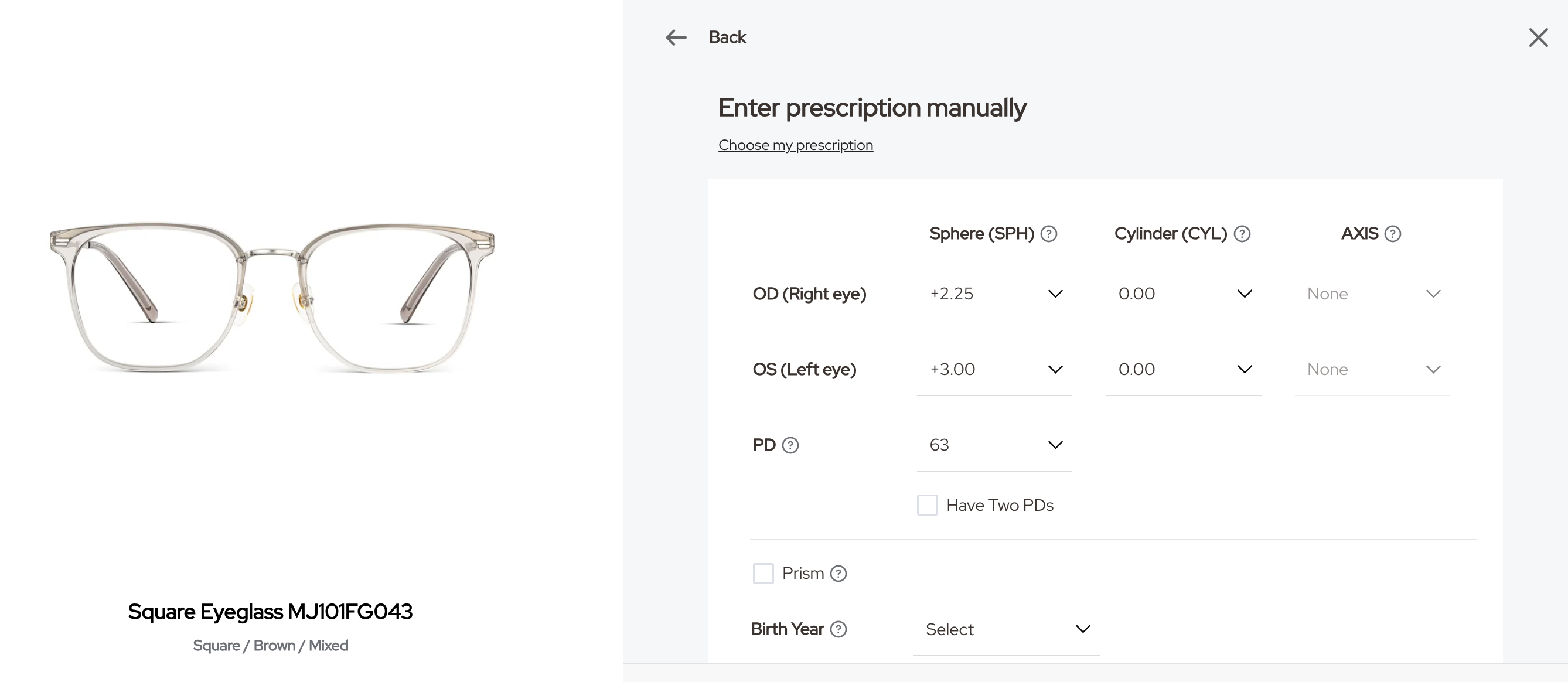 木九十MUJOSH 眼镜产品的配镜流程