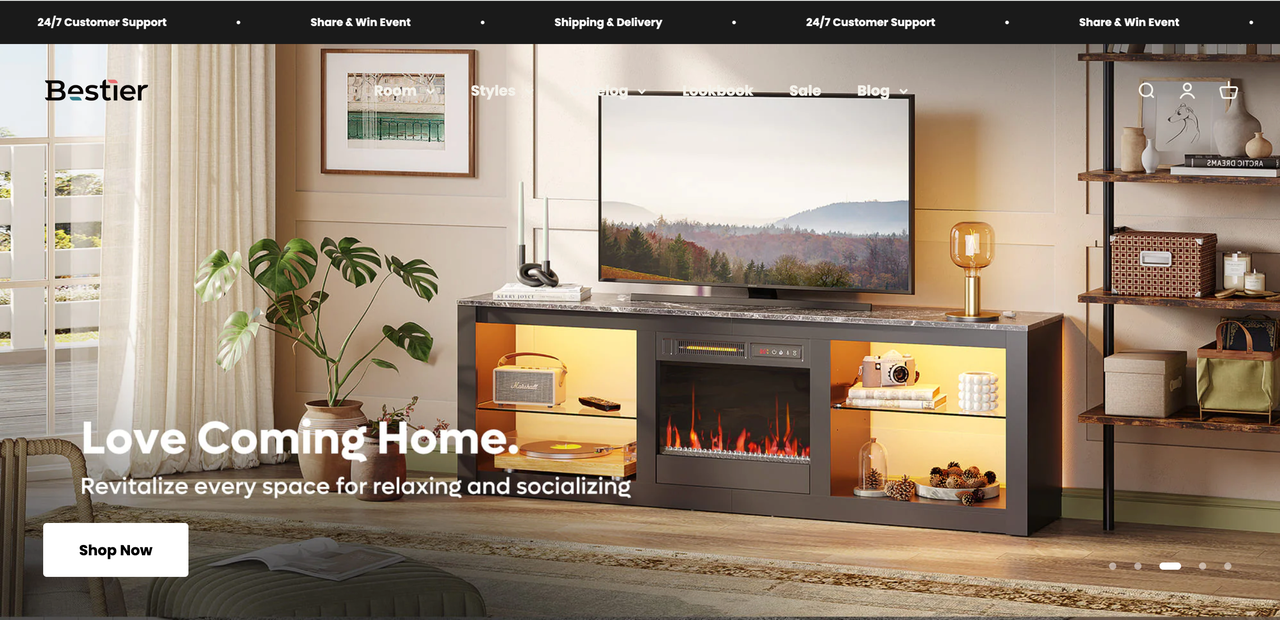 Bestier自力站首页设计