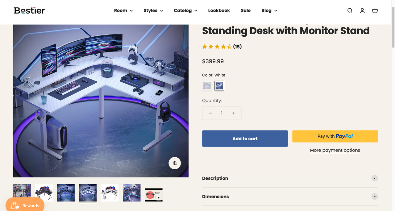 Bestier官网产品详情页