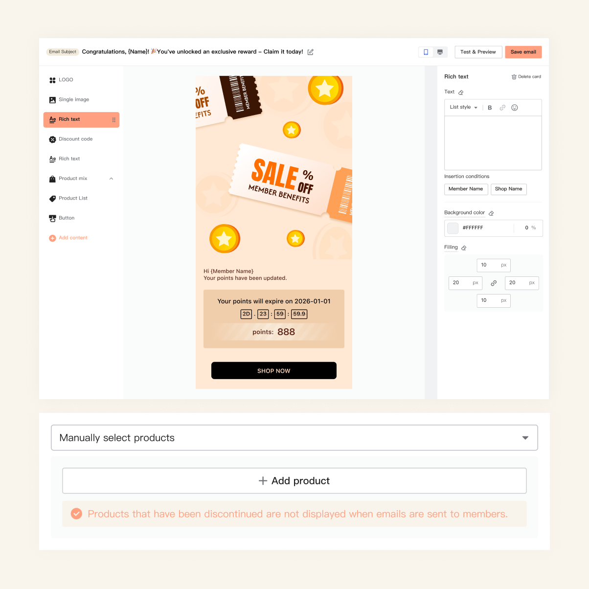 复购增添工具 Loyalty & Push