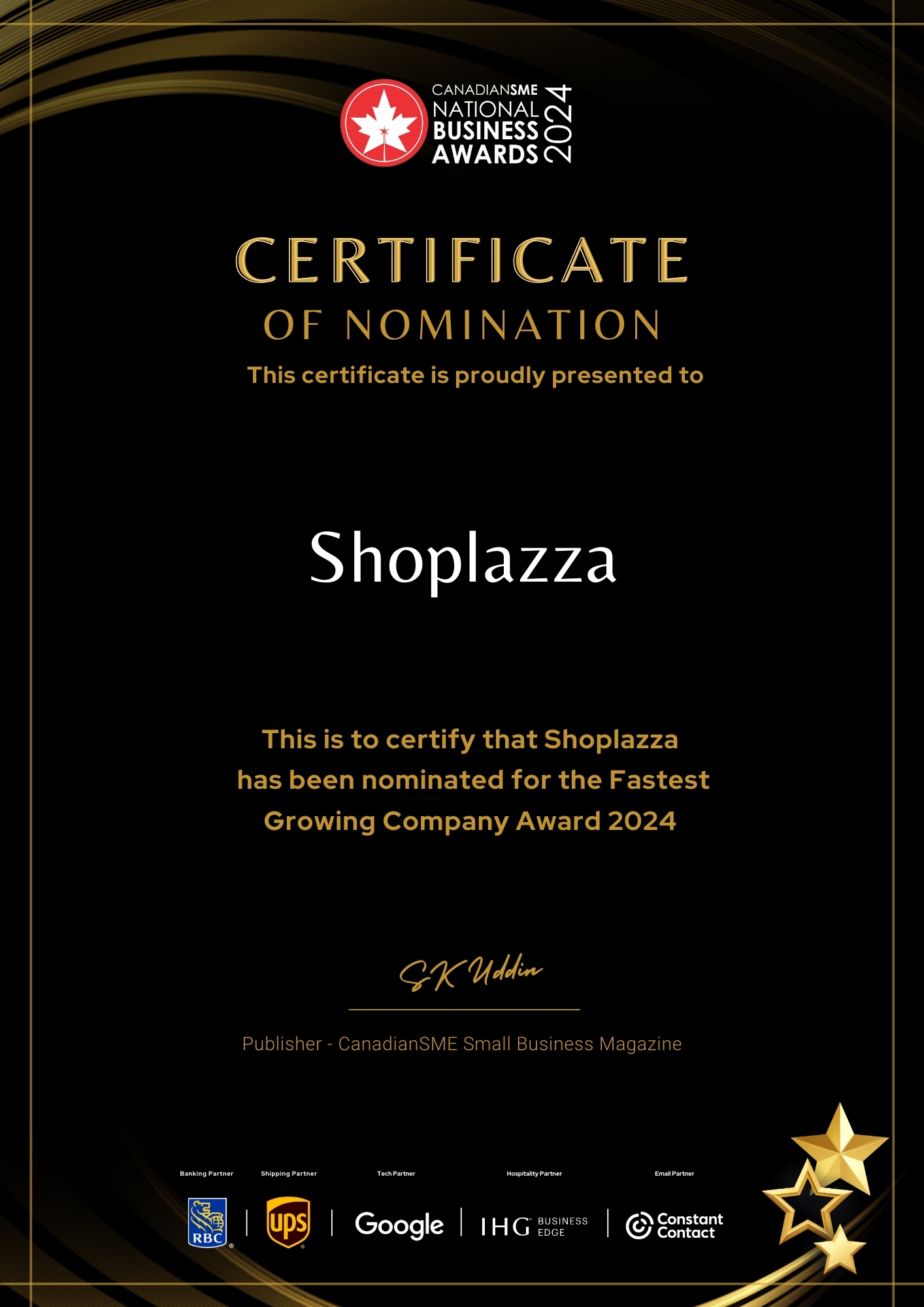 2024 年度 CanadianSME 快速生长企奖项提名